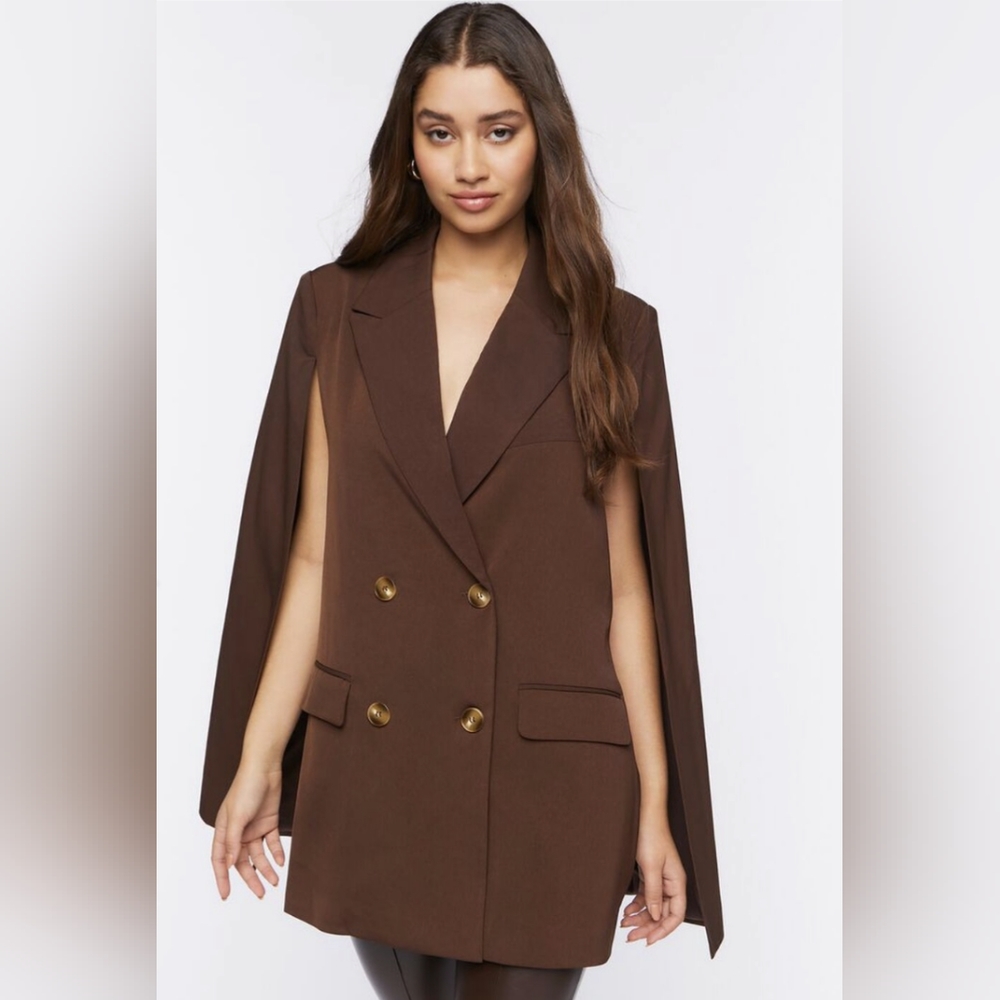 Forever 21 Brown Cape or Cloak Blazer NWT